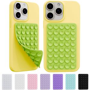 2 Pack Silicone Sticky Grip Holder for Cellphone, Silicone Suction Cup Phone Case Mount Double Sided, Hands-Free Phone Accessories Strong Grip Holder for Selfie and Video (Neon Green)