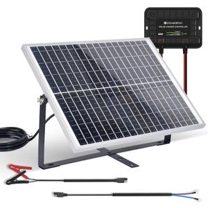 ECO-WORTHY 25W 12V Solar Battery Trickle Charger Maintainer, Waterproof Solar Panel + Adjustable Mount Bracket + Upgrade Charge Controller for 12V Batteries Cars RV Boat Motorcycle Marine