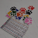 32 Pcs Party Favors Kids Stationery Include 8 Colors Paw Print Pencil and Notpads Colorful Wooden Writing Pencils and Small Notebooks for Birthday Gifts Classroom Supplies