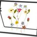 Glass Pressed Flower Frame Handmade, Glass Floating Picture Frames Tabletop Brass Photo Frame for DIY Dried Flowers Home Plant Specimen, Rectangle Horizontal 57 inches,Black (FRAME ONLY) (7L" x 5W")