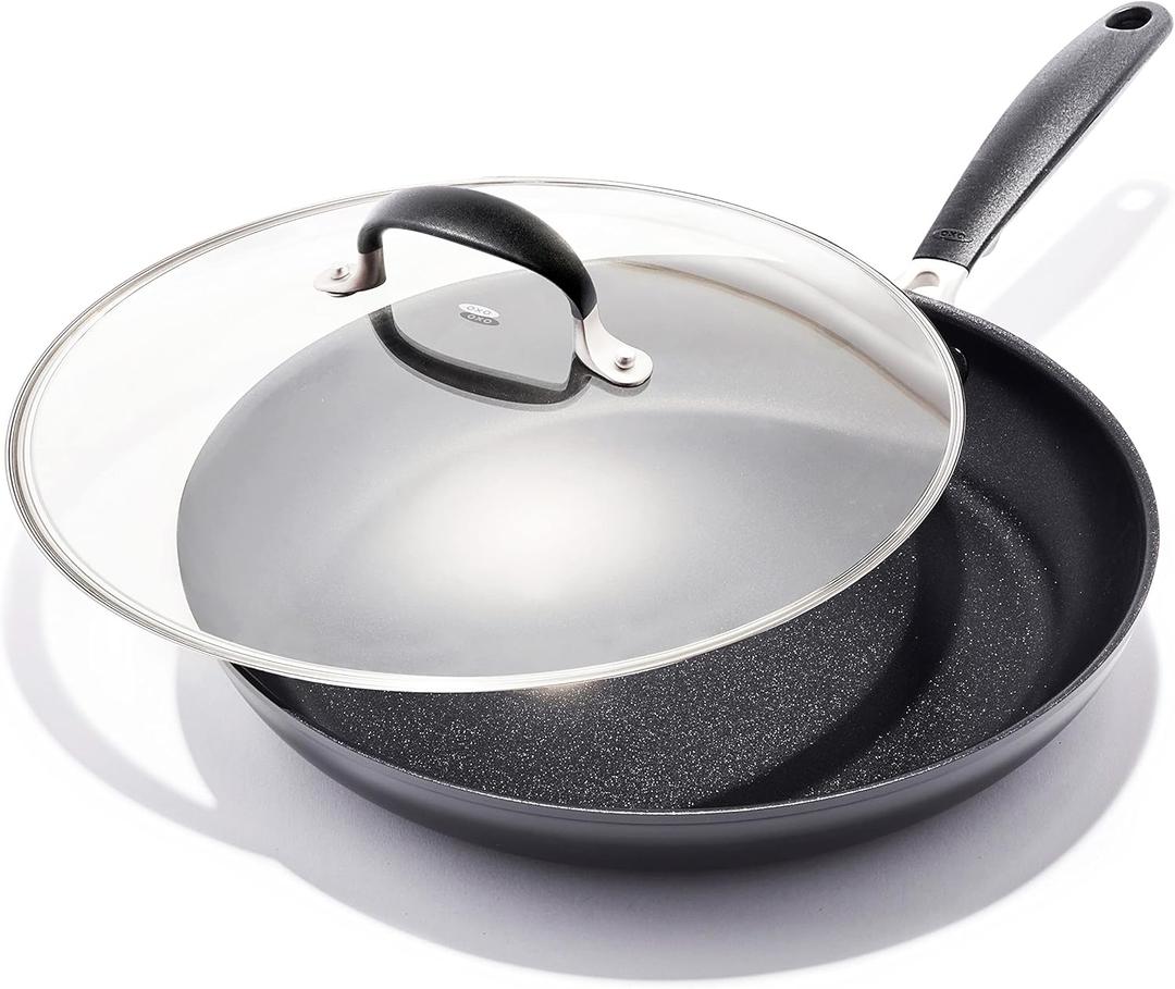 OXO Good Grips Hard Anodized PFOA-Free Nonstick 12" Frying Pan Skillet with Lid Black