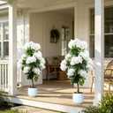 2 Pcs 3FT White Artificial Hydrangea Flowers for Outdoor
