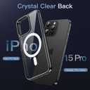 JETech Magnetic Case for iPhone 15 Pro 6.1-Inch Compatible with MagSafe Wireless Charging, Shockproof Phone Bumper Cover, Anti-Scratch Clear Back (Black/White)