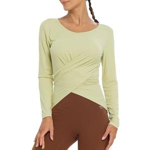 Women Shirts Long Sleeve Tie Front Summer Crop Tops, Silky Soft Compression Sun Shirt for Sport Workout Athletic Outfits