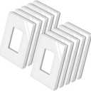 BESTTEN [10 Pack] Midsize Screwless Wall Plate, USWP4 Glossy Off White, Midway Decor Outlet Cover, Midsized Switch Plate, 1 Gang, H4.88" x W3.11"