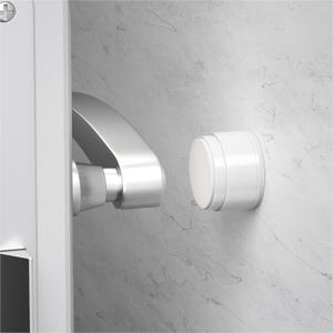Door Stoppers for Wall Protector with Adhesive, Aluminum Door Knob Wall Protector, Spring Shock Absorption Technology, Door Bumpers for Walls, 1.38" Diameter, 0.94" Thickness, White