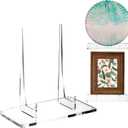 Jetec Acrylic Book Stand Clear Easel Stand for Display Acrylic Plate Postcard Picture Display Holder for Picture Book Decorative Plate Platter Photo(6 x 4 x 5.5 Inch)