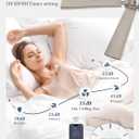 60 Inch Ceiling Fan with Lights,APP&Remote Control,DC Motor | Dimmable LED,3CCT,Memory Function,Dual-Finish Reversible Blades,Damp Rated,6 Speeds,Timer,Living Room,Bedroom,Covered Patio
