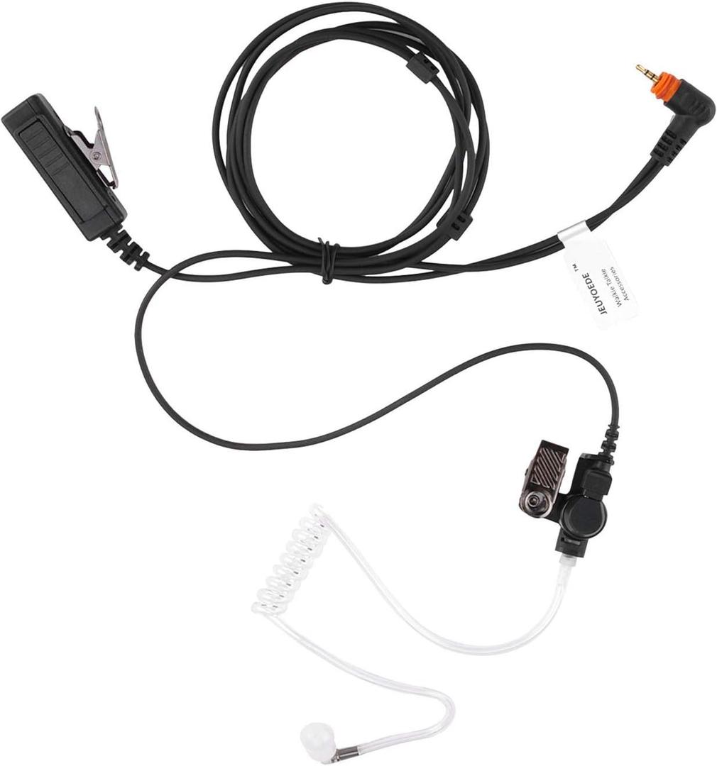 Translucent Acoustic Tube Earpiece PTT/Mic Compatible with Motorola Walkie Talkie (Compatible with SL300)