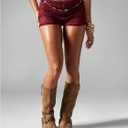 SOLY HUX Women's Micro Ruffle Shorts Lace Bloomers Y2k Low Rise Layered Mini Shorts S