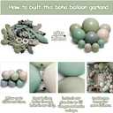 Dusty Green White Sand Balloon Garland - Double Stuffed Light Sage Green White Cream Balloon Arch Kit Latex Olive Beige Balloons for Baby Shower Birthday Woodland Wedding Wild One Party Decor