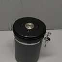 HAIOOU Airtight Coffee Canister, 22OZ Large Stainless Steel Coffee Bean Storage Container with Date Tracker, Measuring Scoop, CO2 Releasing Valves and Mini Tongs for Beans, Grounds and more - Gray