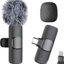 Caiord Professional Wireless Mini Microphone for iPhone 17/16/15, Android Phone, Cordless Omnidirectional Lavalier Lapel Mic, Plug-Play Lavalier Mic for TikTok, YouTube & Interviews