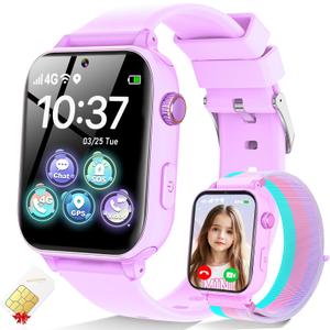 MOKAST Kids Smart Watch Toys for Boys Girls – Children Watch for Kids 4-12 Years Touch Screen Watches with 15 Games Video Camera Music Player Alarm School Mode Education Birthday Gifts (4G Purple)