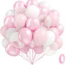60pcs Pink and White Balloons 12inch with Clear Pastel Pearl Pink Balloons for Wedding Bridal Baby Shower Shower Birthday Party Decorations