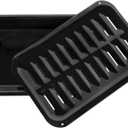 Certified Appliance Accessories SPL50008 Small 2-Piece Broiler Pan & Grill Set Porcelain-on-Steel 13"x8-3/4"x1-3/8" Broiler Pan for Oven, Black