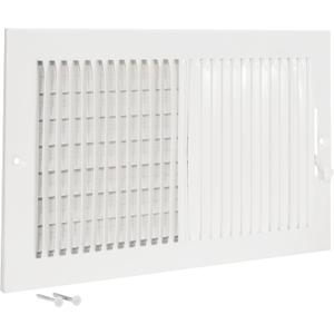 EZ-FLO 14 x 8 Inch (Duct Opening) Air Vent Cover for Wall or Ceiling, Two-Way Ventilation Register, Solid Steel HVAC Register Cover, White, 61662