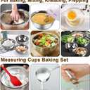 WEPSEN 5-Speed Electric Hand Mixer, 4 Large Mixing Bowls Set, Handheld Mixers with Whisks Beater, Stainless Steel Metal Nesting Bowl Measuring Cups Spoons Kitchen Cake Blender for Baking Supplies