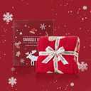 Snuggle Sac Christmas Throw Blanket for Couch, Gingerbread Men Blanket 50x60 inches, Ultra Soft Reversible Cozy Throw Blanket for Sofa and Bed for Xmas (Red Gingerbread Man)