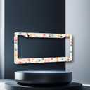 Colorful Dog Paws License Plate Frame Animal Dogs License Plate Holder Stainless Steel Funny Design with 2 Holes and Screws 12.3" x 6.3"