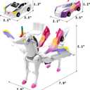 Intoypad Unicorn Collision Transforming Cars Toy for Girls Boys, 2 Magnetic Cars Transform into Magical Unicorn Collision Transforming Robot Cars Toy Deformation Christmas Birthday Gifts for Kids Pink