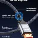 2 x 8K 10K 4K HDMI Cable 48Gbps 6.6FT/2M, Certified Ultra High Speed HDMI Cable Braided Cord-4K@120Hz 8K@60Hz, DTS:X, HDCP 2.2 & 2.3, HDR 10 Compatible with Roku TV/PS5/HDTV/Blu-ray