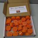 LANKER 24 Pack Orange Tea Lights Candles, Flickering Warm Yellow Flameless LED Tealights, Long Lasting Battery Operated Fake Candles, Decoration for Wedding, Halloween and Christmas (Orange)