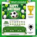 Soccer Party Decorations, 122Pcs Soccer Birthday Party Decorations Supplies with Latex Balloons Happy Birthday Banner Tablecloth Birthday Decorations for Boys Men