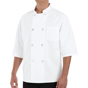 Chef Designs Men's 1/2 Sleeve Chef Coat (X-Large, White)