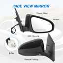 JDMSPEED Right Passenger Side View Door Mirror Compatible with 2014-2019 Toyota Corolla with Power Glass Manual Folding Heated Black Replaces TO1320294(5Pin)