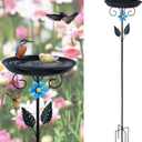 hogardeck 40 Metal Bird Bath for Outside, Freestanding Birdbaths & Birdfeeder for Outdoors, Upgraded 5 Pronged Base Bird Baths Feeder Bowl for Garden Patio Yard Lawn Decor