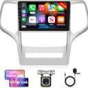 [2G+32G] Android 11 Car Radio for Jeep Grand Cherokee 2008 2009 2010 2011 2012 2013, Touch Screen Car Play Stereo, Carplay/Android Auto/Mirror Link/1080P/Bluetooth/SWC + Backup Camera + MIC