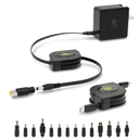 ReTrak 67 W Retractable Universal Laptop Charger and Power Adapter with 14 Tips