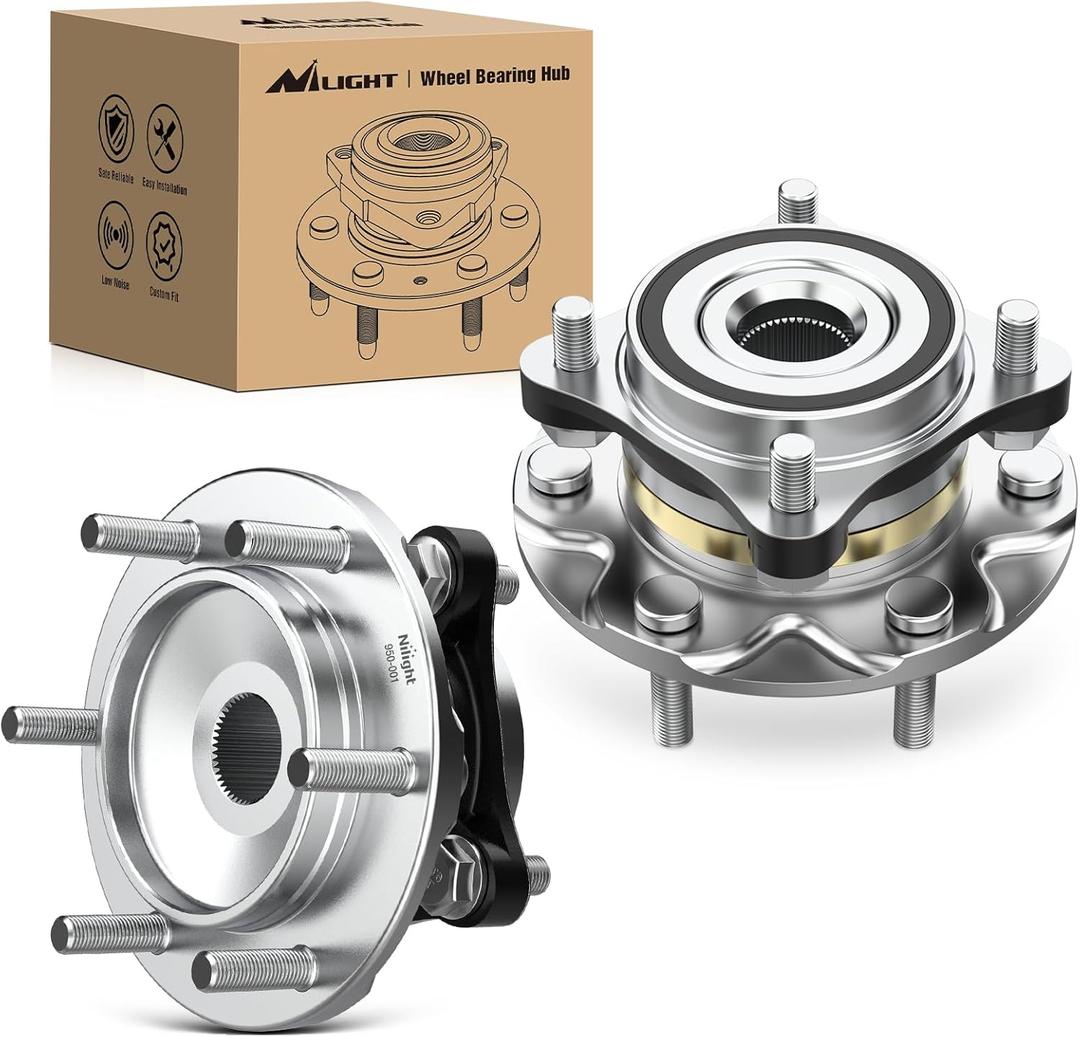 Nilight Front Wheel Bearing and Hub Assembly for Toyota Tacoma 2005-2018, 4Runner 2003-2018, FJ Cruiser 2007-2014, Lexus GX460 2010-2018, GX470 2003-2009, 4WD w/6 Lugs-950-001 2Pack