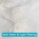 White Sheer Valances for Windows - Light Filtering Semi Sheer Valances for Living Room/Bedroom/Kitchen/Bathroom/Cafe - Transparent Window Valance Curtains with Rod Pocket 2 Panels 52x18 Inches Long