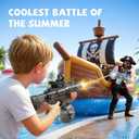 2 Pack Water Gun for Kids, Squirt Guns for Kids with LED Light & 25 FT Shooting Range, Large Capacity No Leak Water Gun, Summer Swimming Pool Beach Outdoor Water Fighting Parties Toys