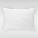Calvin Klein Almost Down Bed Pillow, 100% Cotton Woven Stripe Cover, Firm Support Standard/Queen Bed Pillow, 20 in x 28 in, White