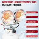 Propane Heater, 30,000 BTU 3 Settings 2-Burner Tank Top Heater with USB Lighter, Propane Heaters Outdoor With Shut-off Valve and Tip-over Switch for Patio, RV, Camping, Open Work