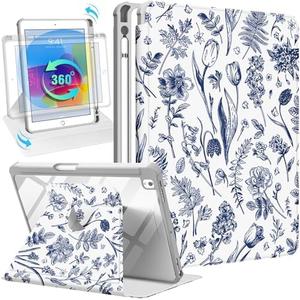 Uppuppy for iPad 9th/8th/7th Generation Case 10.2 Inch Folio Cover with Pencil Holder Women Girls Cute Flower Girly Pretty Teens Kawaii Floral Rotating Stand for Apple iPad 7/8/9 (2021/2020/2019) Uppuppy for iPad 9th/8th/7th Generation Case 10.2 Inch Folio Cover with Pencil Holder Women Girls Cute Flower Girly Pretty Teens Kawaii Floral Rotating Stand for Apple iPad 7/8/9 (2021/2020/2019)