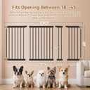 Short Dog Gate,18"-45" Adjustable Extra Wide Metal Short Dog Gate to Step Over, 24" Tall Small Pet Gate with 3 Extension Kits