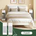 SoBuy Narrow Nightstand Set of 2 with Charging Station, Slim White Bedside Tables with USB & Type-C Ports, Drawer and Shelf, Modern Side Tables for Bedroom, Living Room or Dorm, FBT111-E-WNx2, 7.87 inches x 13.78 inches x 23.62 inches