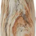 Deco 79 Ceramic Decorative Vase Marbled Centerpiece Vase with Angled Edge Opening and Rust Accents, Flower Vase for Home Decoration 7" x 7" x 21", Beige
