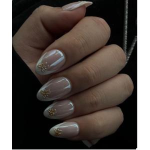 Glamnetic Press-on Nails Gold Bow Kit with Glue