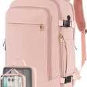 Carry on Travel Backpack, 40L Large Flight Approved Traveling Backpack with luggage Structure for Women
, College, Work, Pink
