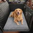 Backseat Dog Bed Mat for Car, Non-Slip Dog Bed with Removable Washable Cover, Travel Pet Mat & Dog Car Blanket Seat Cover for Backseat Extender, SUV Trucks, 54"x19", Grey