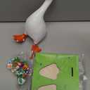 Magnetic Goose Key Holder Cute Resin Goose Statue with Mini Bow Tie Writable Interchangeable Signs Chalk for New Apartment Housewarming Gifts Office Table Desk Home Decor(Classic)