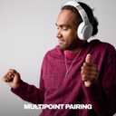 Skullcandy Crusher ANC 2 Wireless Over-Ear Bluetooth Headphones with Multi-Sensory Bass, Active Noise Cancelling, Up to 60 Hours Battery, Microphone for iPhone Android - Bone