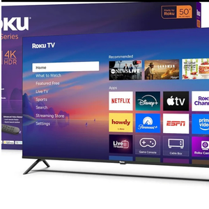 Roku Smart TV – 50-Inch Select Series, 4K HDR TV – RokuTV with Enhanced Voice Remote – Flat Screen LED Television with Wi-Fi for Streaming Live Local News, Sports, Family Entertainment