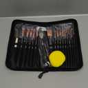 Transon Art Paint Brush Kit 16 Paint Brushes with Foam Brush Sponge Spatula and Art Case for Oil, Acrylic, Watercolor, Gouache, Painting Black Color