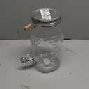 1 Gallon Glass Drink Dispensers for Parties, Large Beverage and Water Dispenser, Lemonade Dispenser, Sun Tea Glass Jar for Outside, With a Fruit Infuser, Two Spigots (PP Spigots)